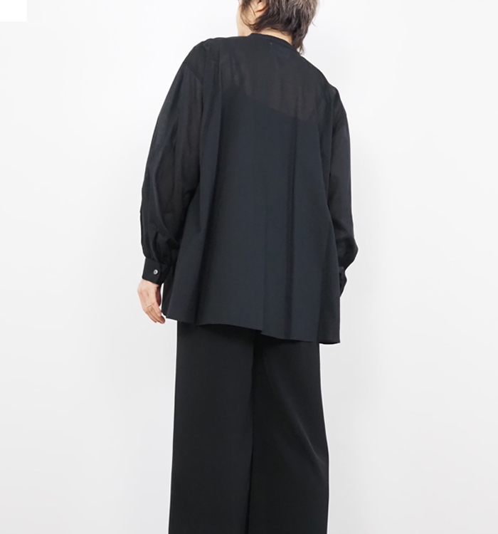 MIDIUMISOLID ミディウミソリッド シャツ スタンドカラースキッパー レディース