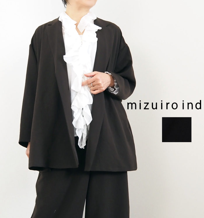 mizuiro ind ミズイロインド テーラードシャツジャケット レディース
