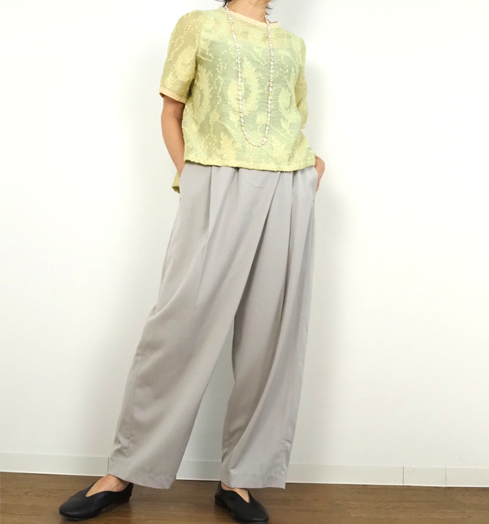 mizuiro ind ミズイロインド ワイドパンツ ラップ風 レディース