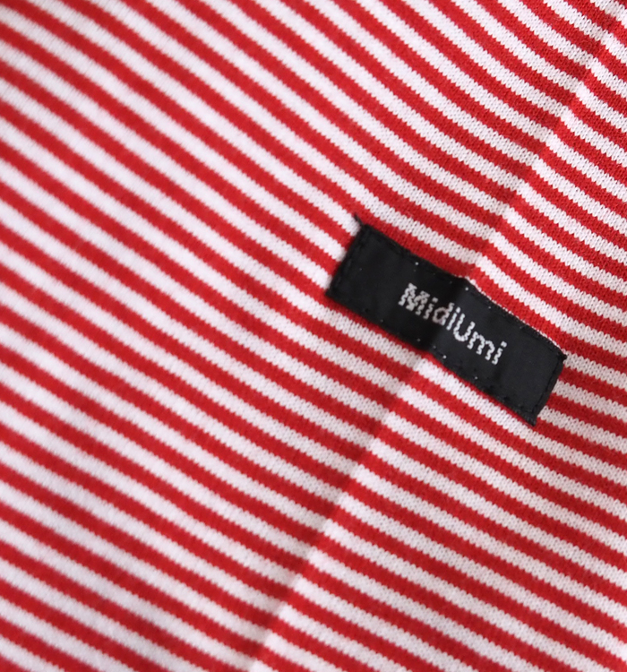 MidiUmi ミディウミ モックネックボーダーワイドTシャツ