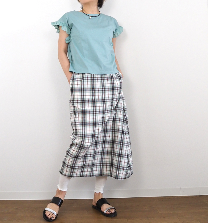 Pont de Charlons コットンフリル袖プルオーバー 22612112