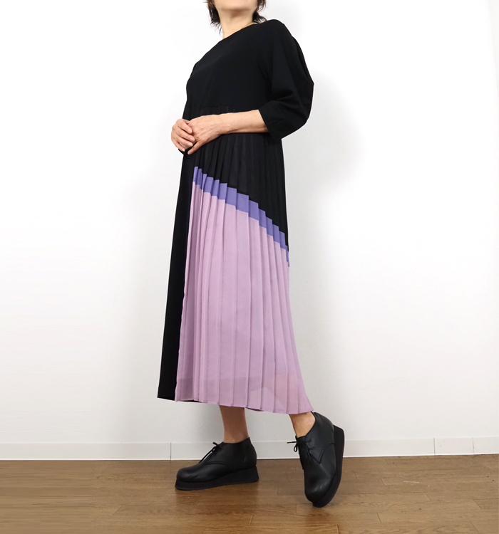 MARECHAL TERRE マルシャルテル ワンピース サイドプリーツ レディース