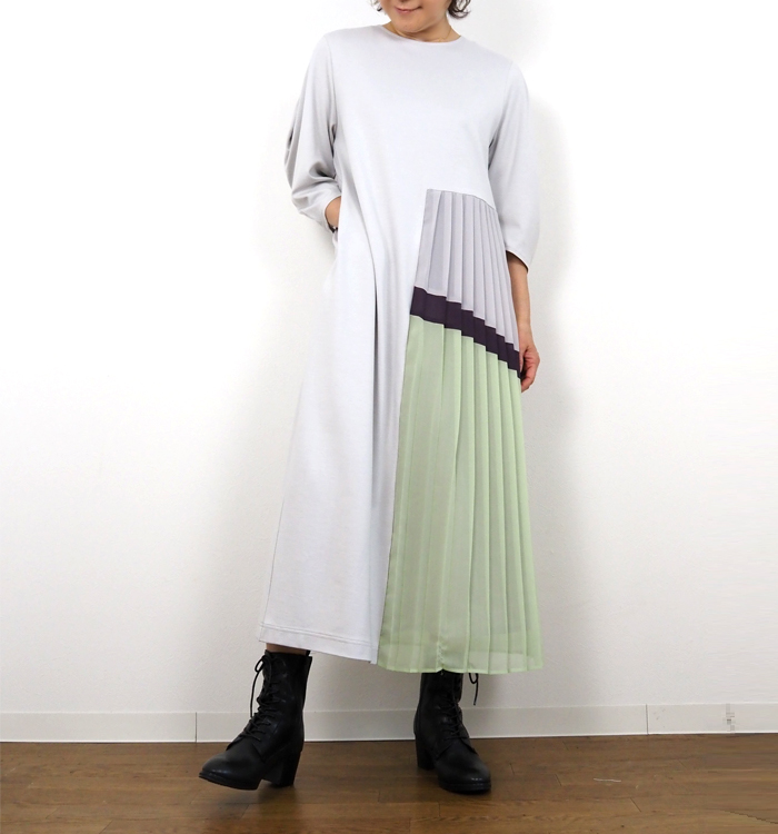MARECHAL TERRE マルシャルテル ワンピース サイドプリーツ レディース
