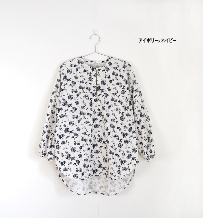 MidiUmi ミディウミ プリントスキッパーチュニックシャツ レディース