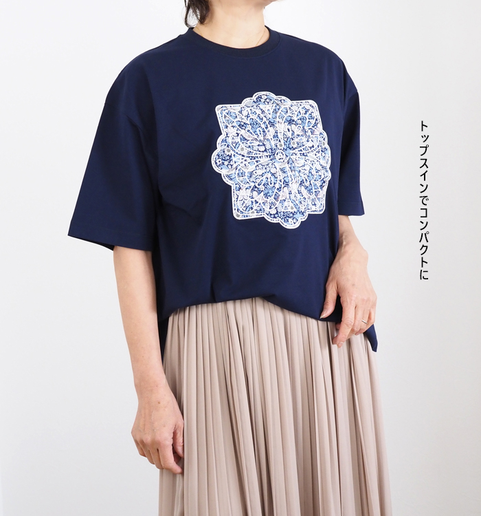 sosotto ソソット LIBERTY刺繍Tシャツ プレーティング天竺 カットソー