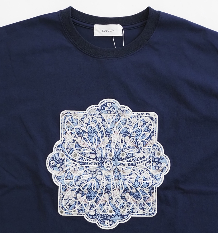 sosotto ソソット LIBERTY刺繍Tシャツ プレーティング天竺 カットソー