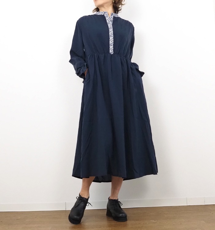 sosotto ソソット LIBERTY部分使いギャザーワンピース