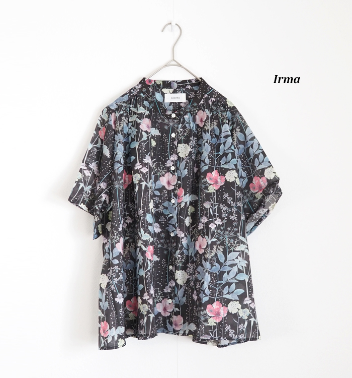sosotto ソソット ブラウス LIBERTYPRINT ギャザーネック 半袖 レディース