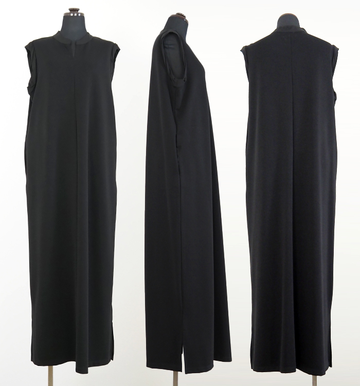 CYNICAL シニカル キーネックロングワンピース リブストレッチ