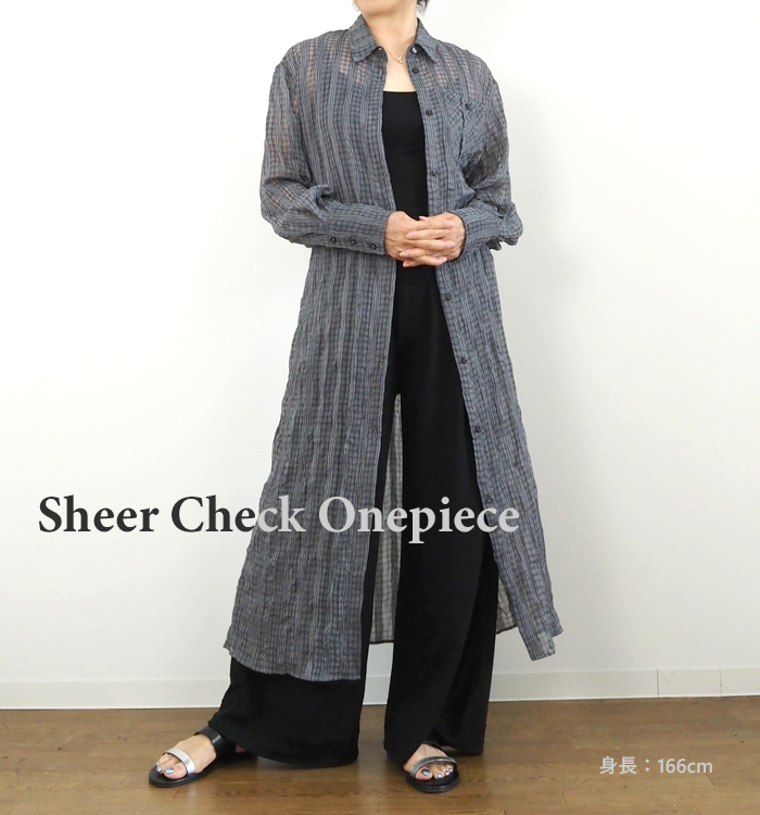 CYNICAL シアーチェックロングワンピース 着用イメージ