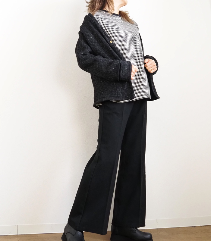 Squady スカディ プルオーバーカットソー チドリ柄 レディース