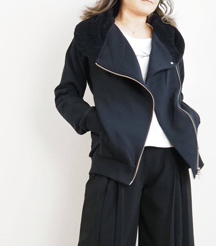 Boutique Ordinary ブティークオーディナリー 裏毛ライダースジャケット レディース