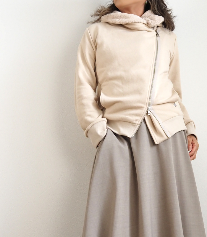 Boutique Ordinary ブティークオーディナリー 裏毛ライダースジャケット レディース