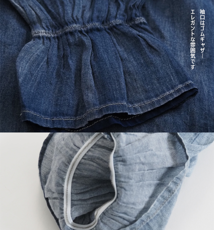 Boutique Ordinary ブティックオーディナリー シアーデニムバンドカラーブラウス レディース