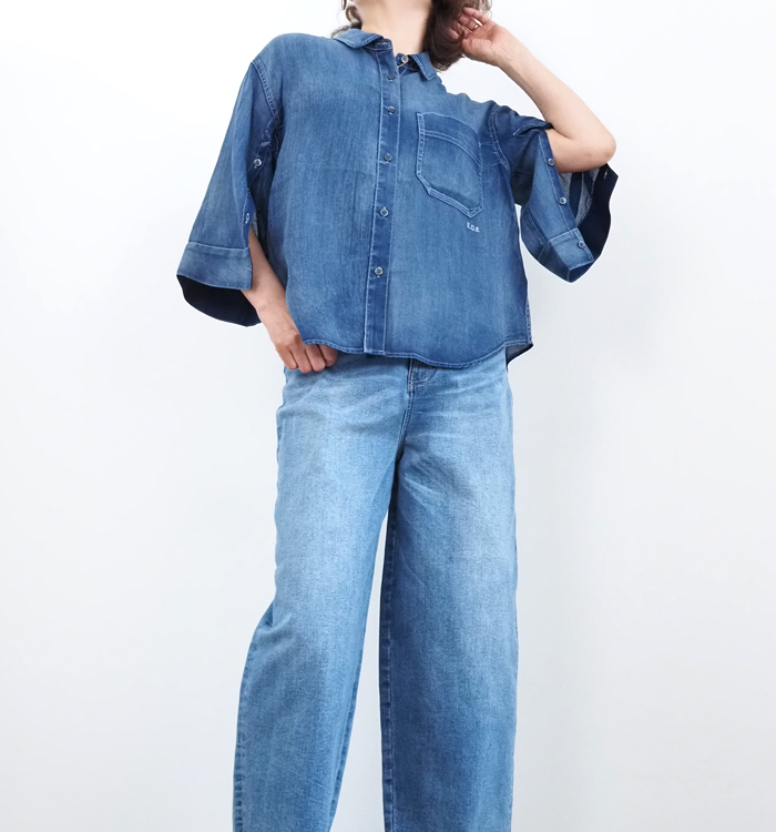 Boutique Ordinary ブティックオーディナリー デニムシャツ スリーブベント レディース