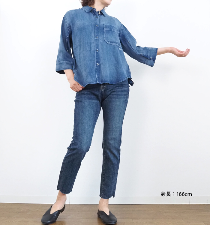 Boutique Ordinary ブティックオーディナリー デニムシャツ スリーブベント レディース