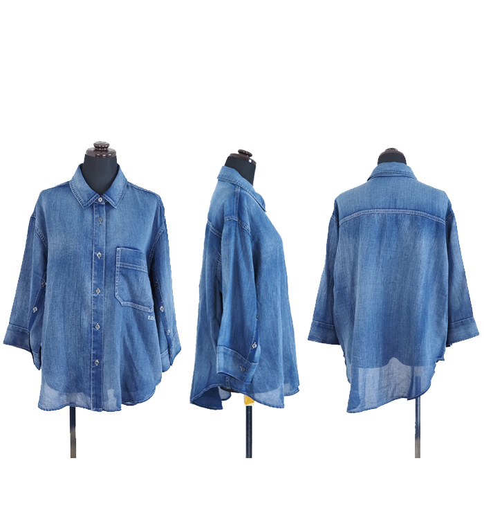 Boutique Ordinary ブティックオーディナリー デニムシャツ スリーブベント レディース