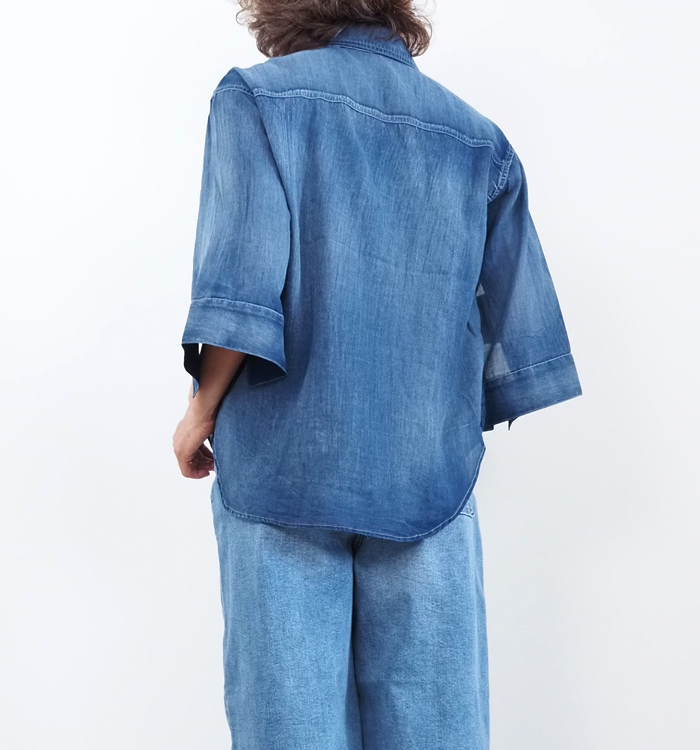 Boutique Ordinary ブティックオーディナリー デニムシャツ スリーブベント レディース