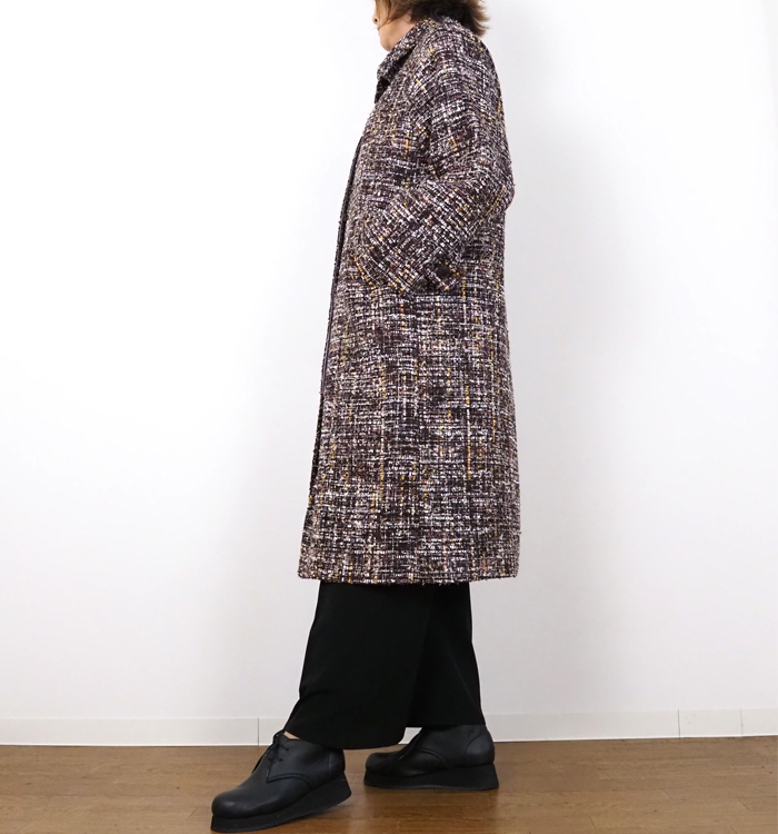 Boutique Ordinary ブティックオーディナリー ツイードバルカラーコート レディース