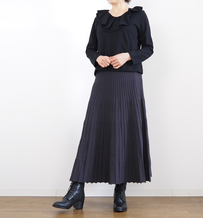 Boutique Ordinary ブティークオーディナリー プリーツ風ニットスカート レディース