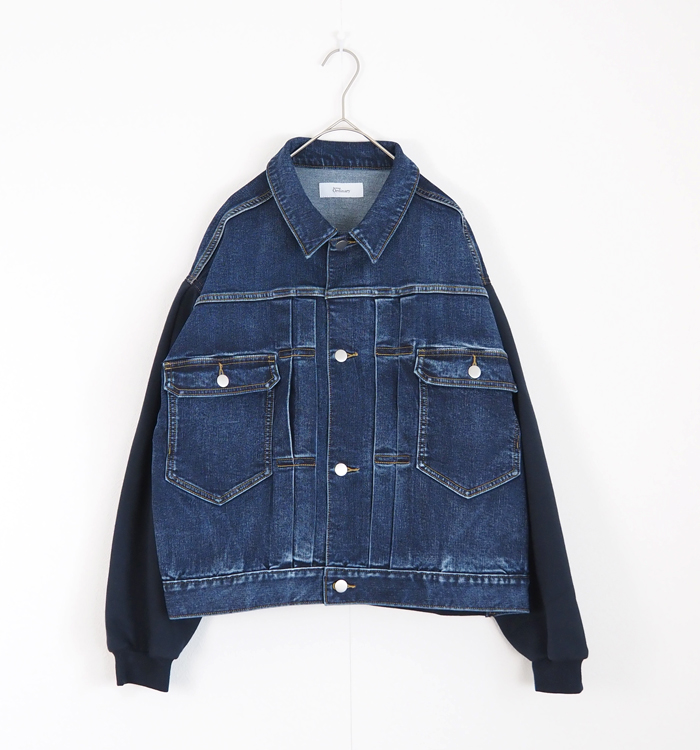 Boutique Ordinary ブティークオーディナリー 裏起毛デニムxジャージィジャケット
