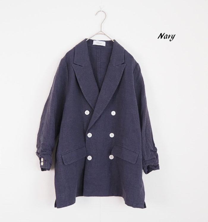 Boutique Ordinary ブティックオーディナリー リネンジャケット ダブルブレスト