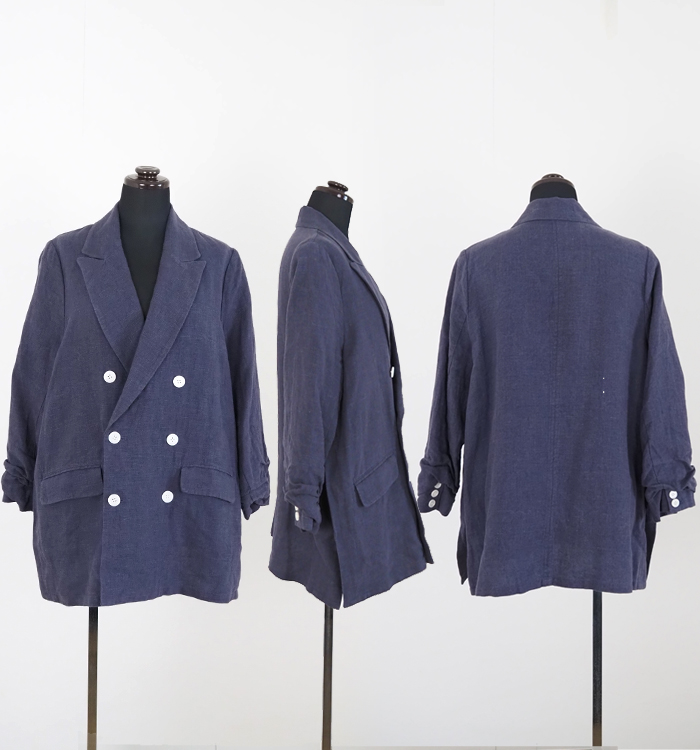 Boutique Ordinary ブティックオーディナリー リネンジャケット ダブルブレスト