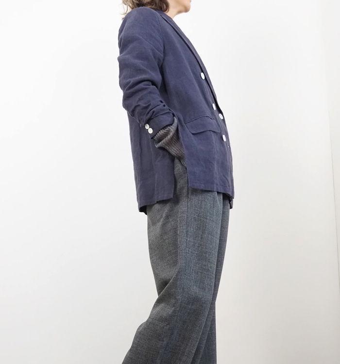 Boutique Ordinary ブティックオーディナリー リネンジャケット ダブルブレスト