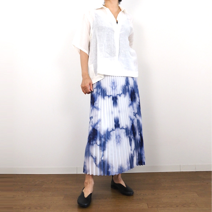 Boutique Ordinary ブティックオーディナリー プリーツスカート タイダイプリント