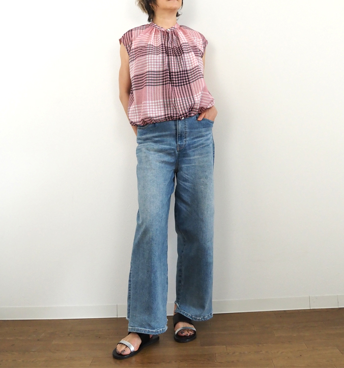 MANON チェックプリント 着用スタイリング サイド