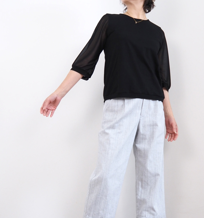 FERALFLAIR VISIONAIRE フィラルフレアヴィジョネア プルオーバーカットソー コットン シフォン袖