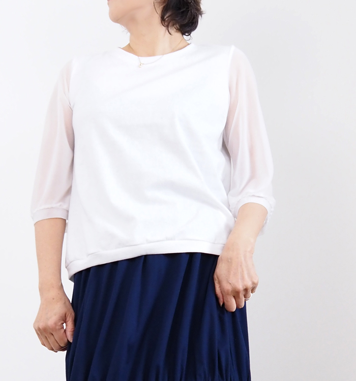 FERALFLAIR VISIONAIRE フィラルフレアヴィジョネア プルオーバーカットソー コットン シフォン袖