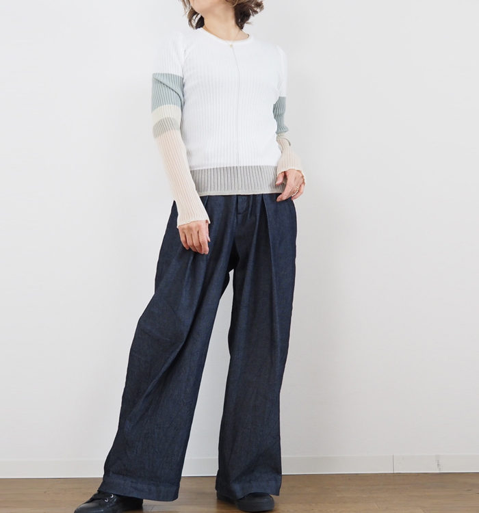 MARECHAL TERRE マルシャルテル ニット カラーブロック クルーネック レディース