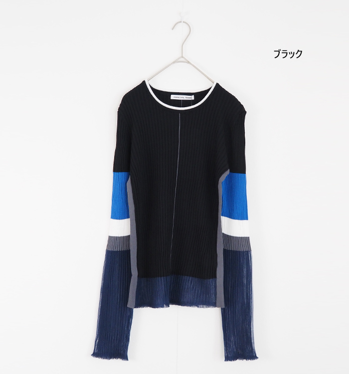MARECHAL TERRE マルシャルテル ニット カラーブロック クルーネック レディース