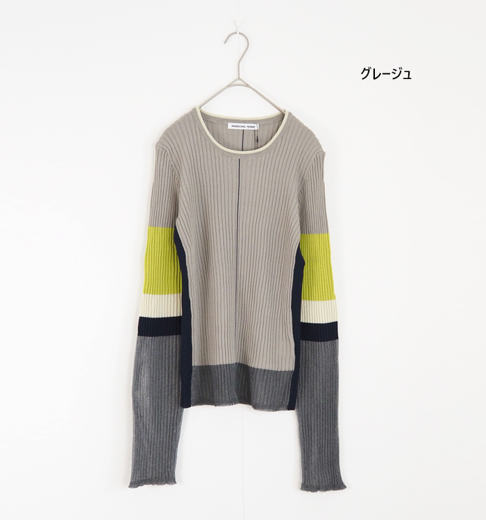 MARECHAL TERRE マルシャルテル ニット カラーブロック クルーネック レディース
