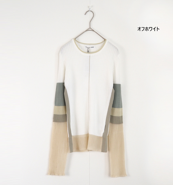 MARECHAL TERRE マルシャルテル ニット カラーブロック クルーネック レディース